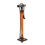 Floor Pump Economic, Steel Barrel, Platic Base, Orange